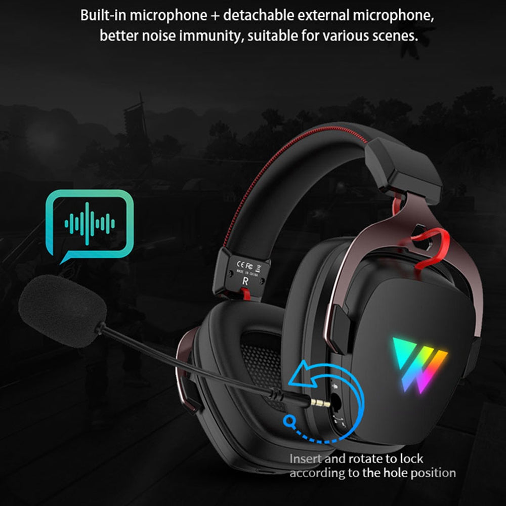WINTORY W11 2.4G Connectivity Headphone Wired Over-Ear E-sports Earphone RGB LED Light Stereo Bass Gaming Headset WINTORY W11 2.4G Connectivity Headphone Wired Over-Ear E-sports Earphone RGB LED Light Stereo Bass Gaming Headset